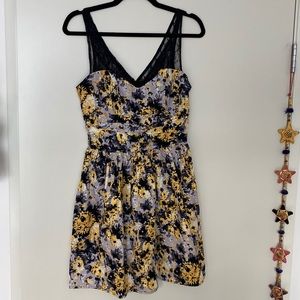 Floral Lace-Trimmed Dress